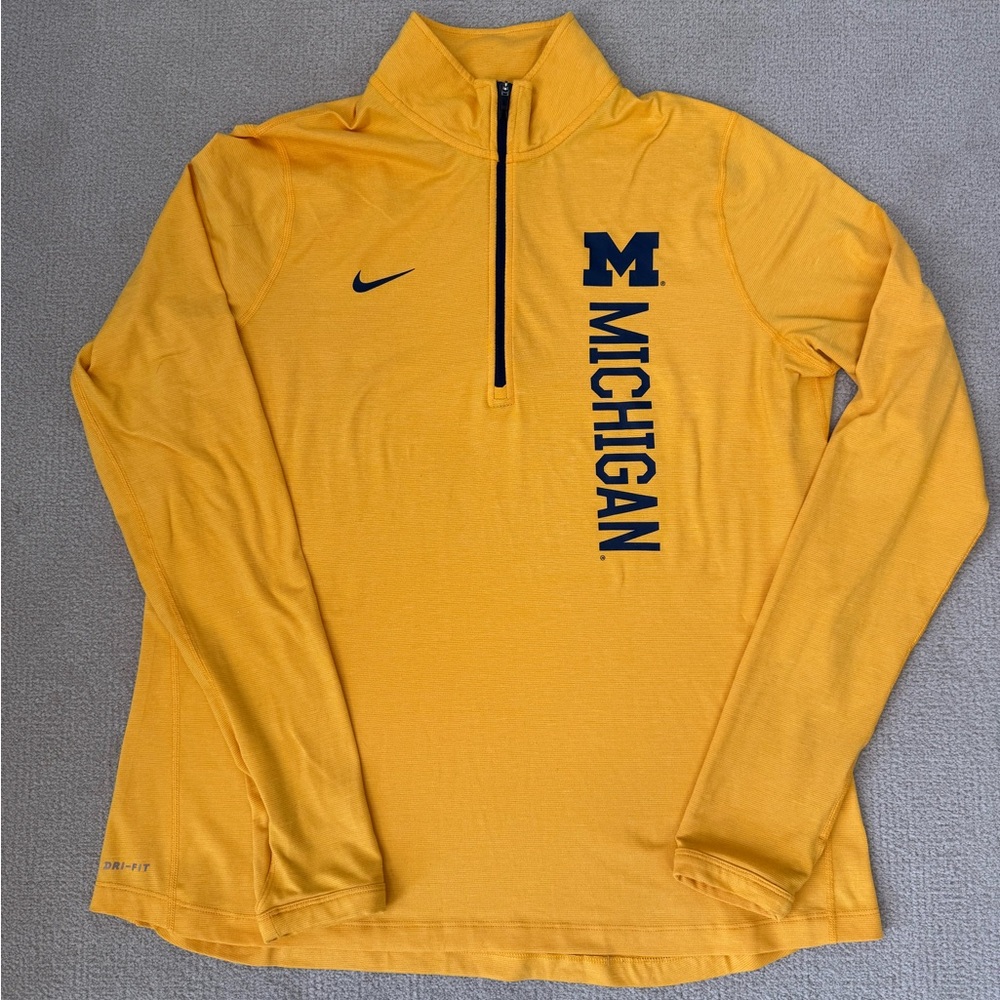 Nike Yellow Michigan Quarter-Zip Top